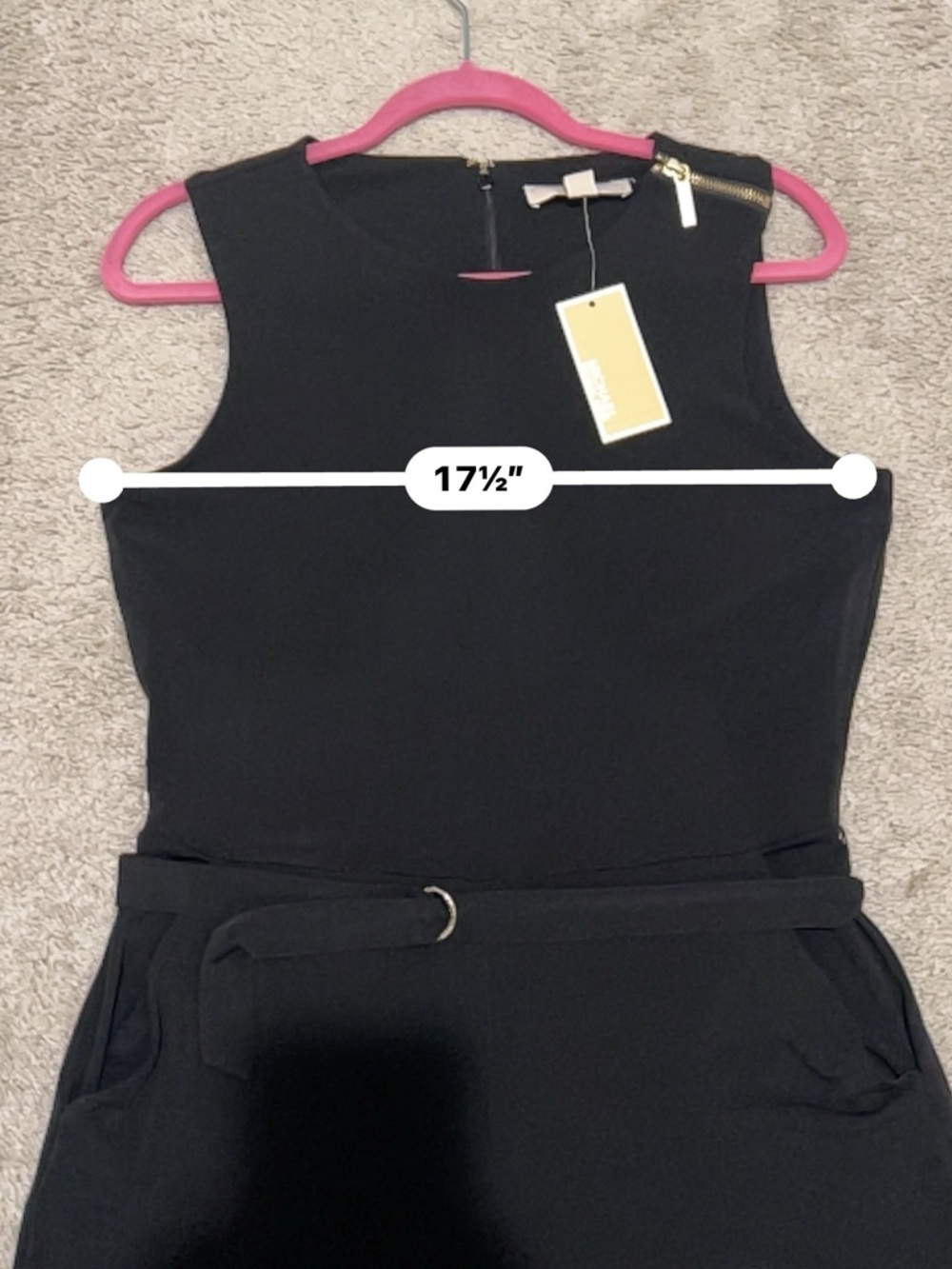 MICHAEL Michael Kors Black Jumpsuit with Gold Hardware and belt - Picture 11 of 12